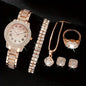 EJVS™  Full Diamond Roman Numerals Starry Charm Business Quartz Watch Set