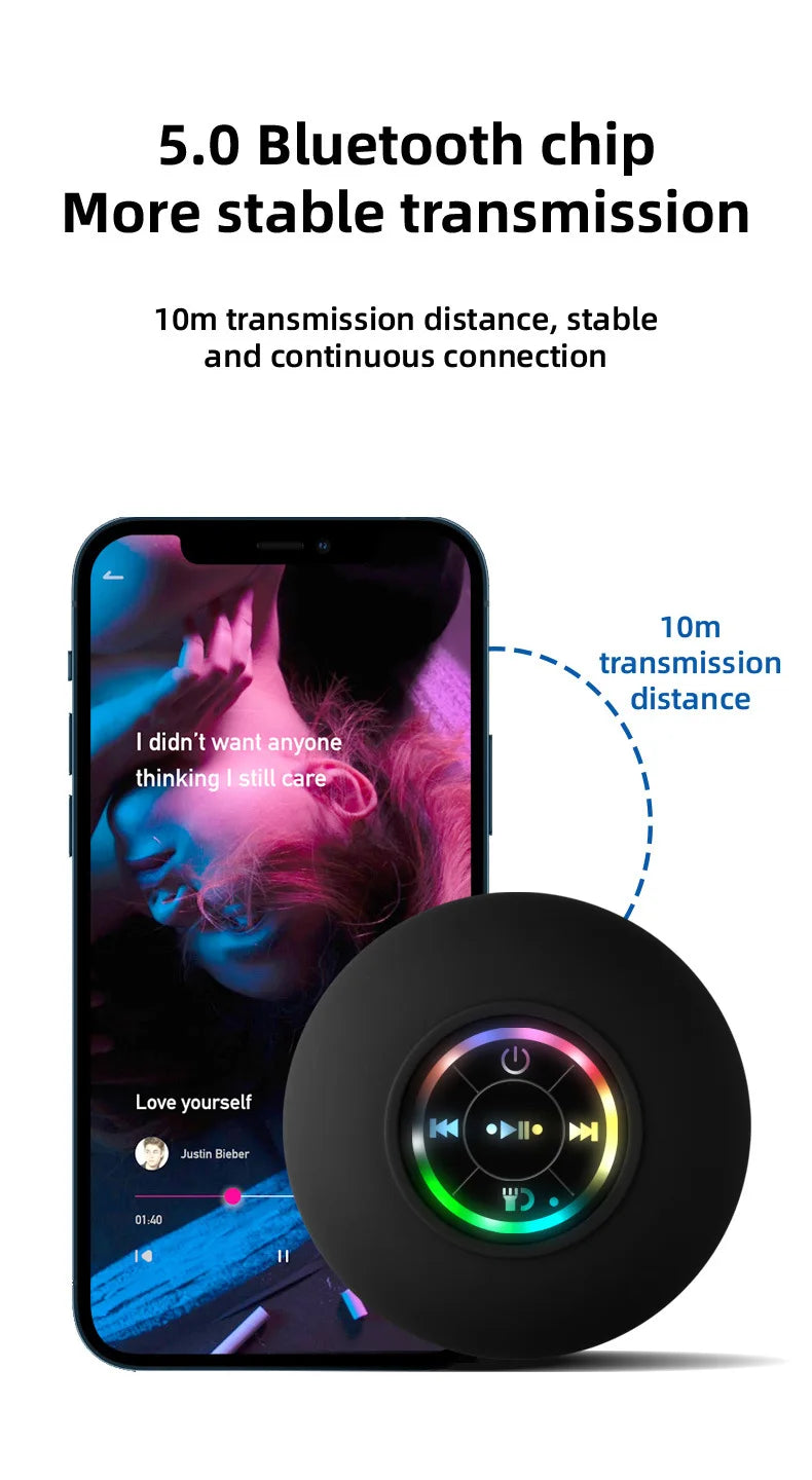 EJVS™  Mini Bluetooth Waterproof Wireless Shower - RGB Lights