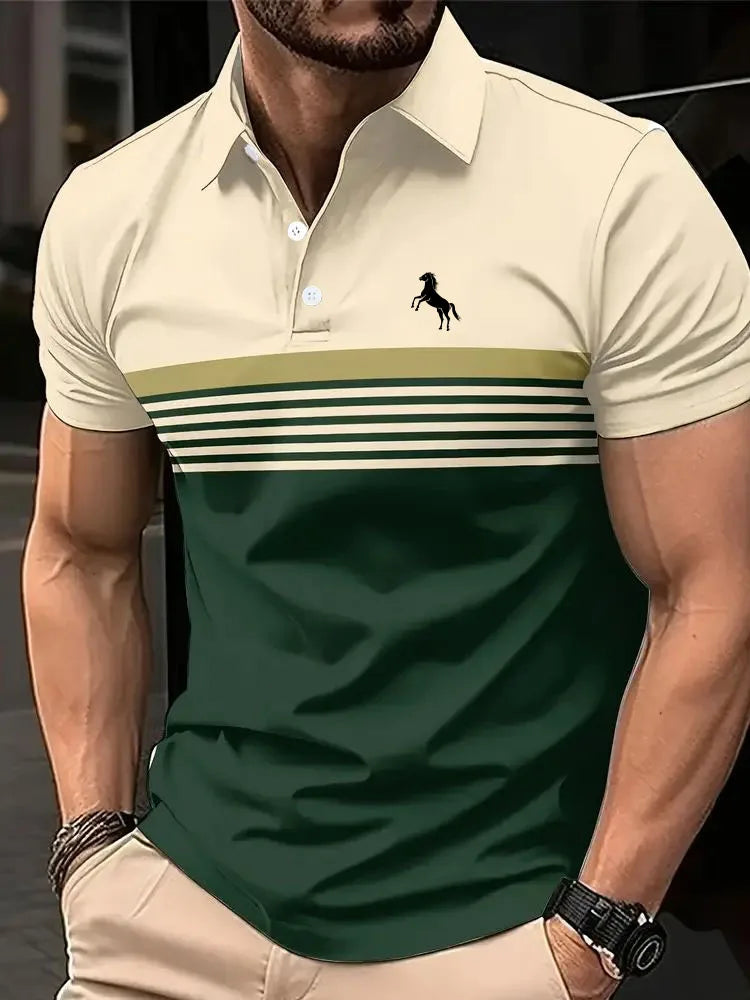 EJVS™ 3D Horse Print Golf Shirt