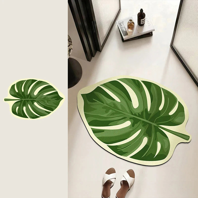 EJVS™ Leaf Diatomite Shower Rug