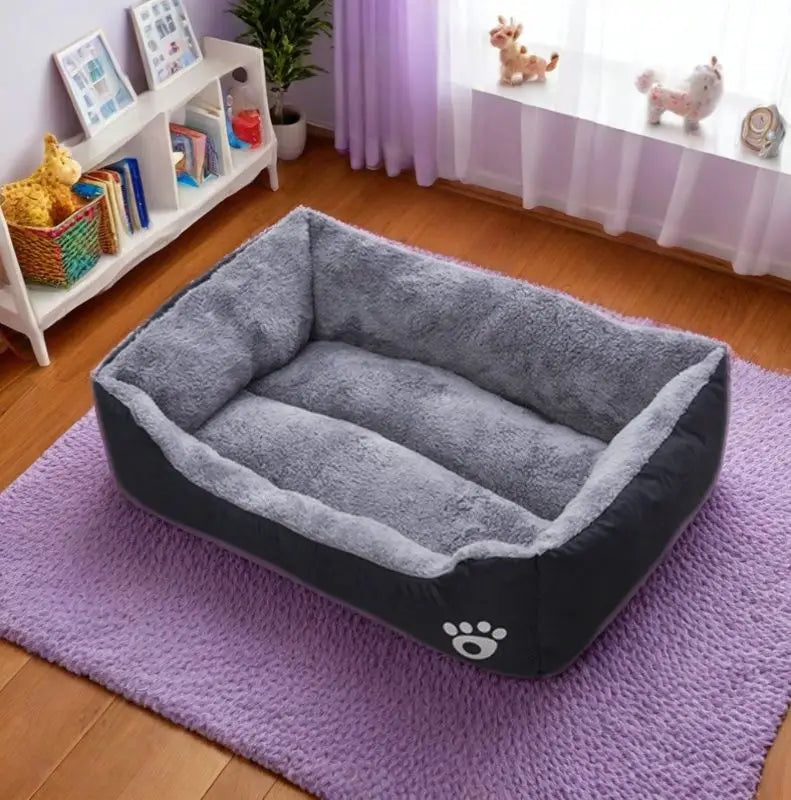 EJVS™  Black Dog Bed Plush Sleeping Bed for Large, Medium and Small Dogs, Non-Slip and Bite-Resistant Pet Sleeping Mat