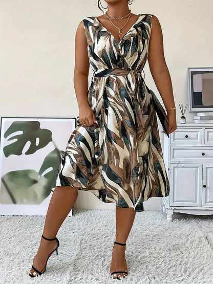EJVS™ Elegant Women's Printed Work Dress