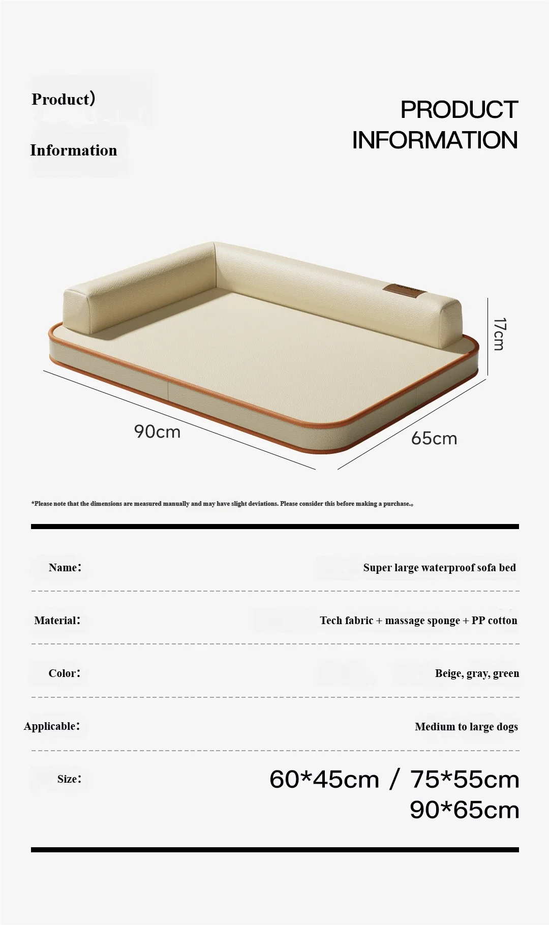 EJVS™  Dog mat suitable for all seasons, medium-sized and large waterproof and tear resistant dog bed, summer removable and washable
