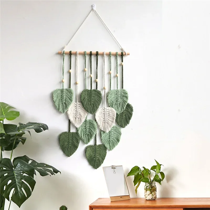 EJVS™ Leaf Macrame Wall Hanging Boho Woven