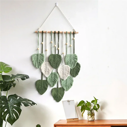 EJVS™ Leaf Macrame Wall Hanging Boho Woven