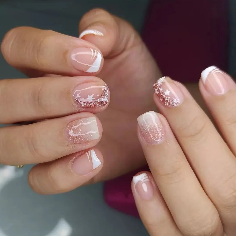 EJVS™  24Pcs Shimmery Manicure Tips