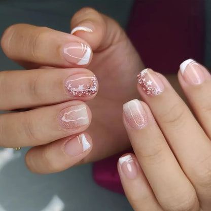 EJVS™  24Pcs Shimmery Manicure Tips