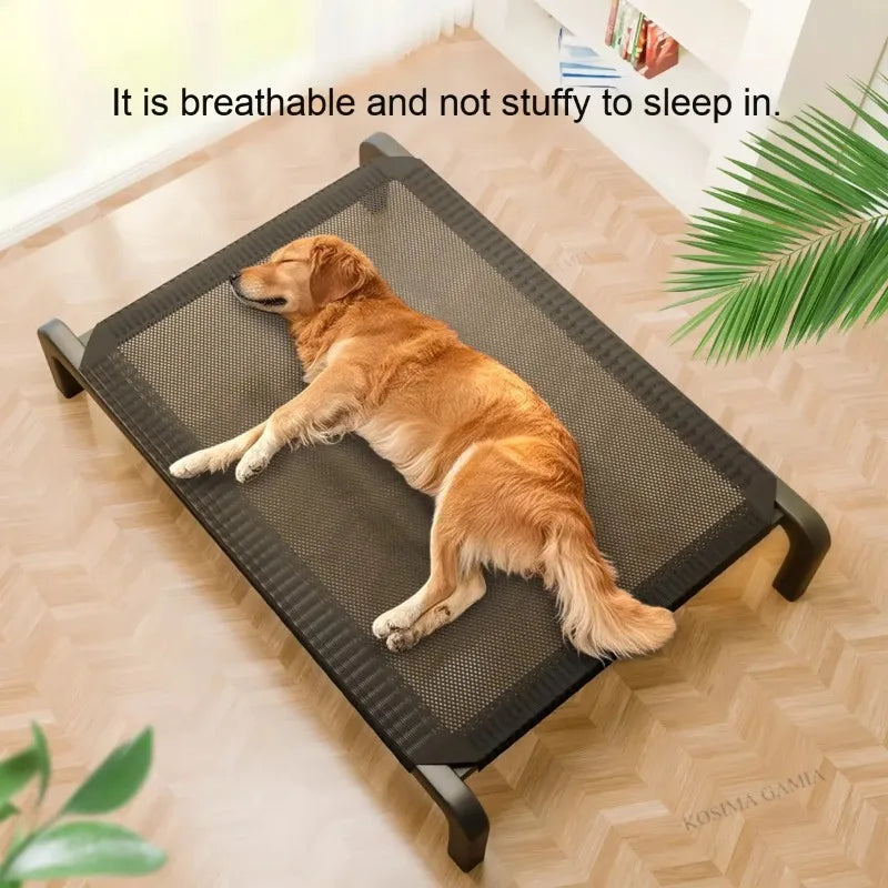 EJVS™  Breathable Dog Bed Summer Camping Cot for Large Dogs Elevated Pet Sleeping Kennel with Removable Washable Sofa Cushion Mat