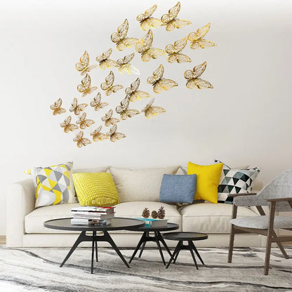 EJVS™ 12-Piece 3D Hollow Butterfly Wall Stickers