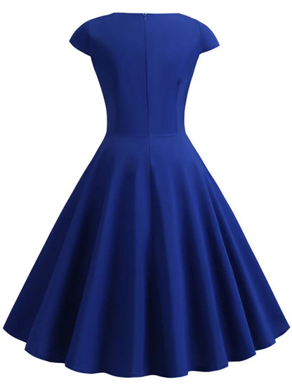 EJVS™ Retro Party Office Midi Dress
