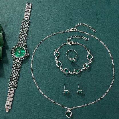 EJVS™  Rhinestone WristWatch Luxury Jewelry Set