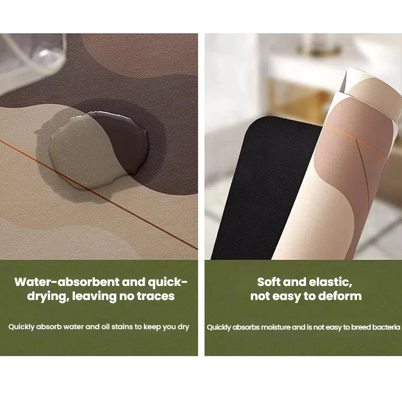EJVS™ Leaf Diatomite Shower Rug