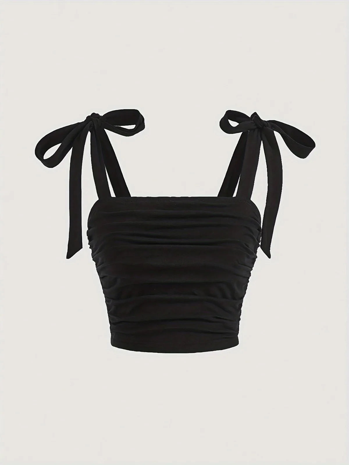 EJVS™ Tie Shoulder Ruched Crop Top