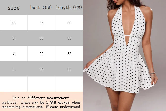 EJVS™ Polka Dot print backless mini dress