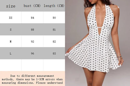 EJVS™ Polka Dot print backless mini dress