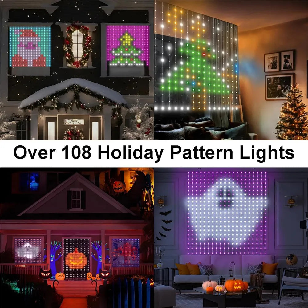 EJVS™  Smart Curtain Lights, 400 LED USB Curtain String Lights with App Remote Control