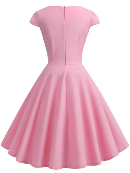 EJVS™ Retro Party Office Midi Dress