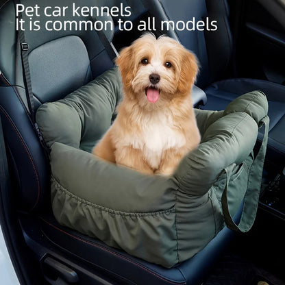 EJVS™  Dog Car Bed/Seat with Safety Belt - Non-Slip Pet Car Bed for Small Dogs, Washable Travel Carrier with Secure Straps for Safe Car