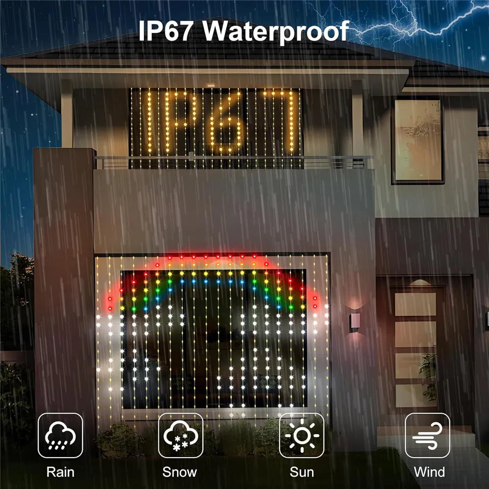 EJVS™  Smart Curtain Lights, 400 LED USB Curtain String Lights with App Remote Control