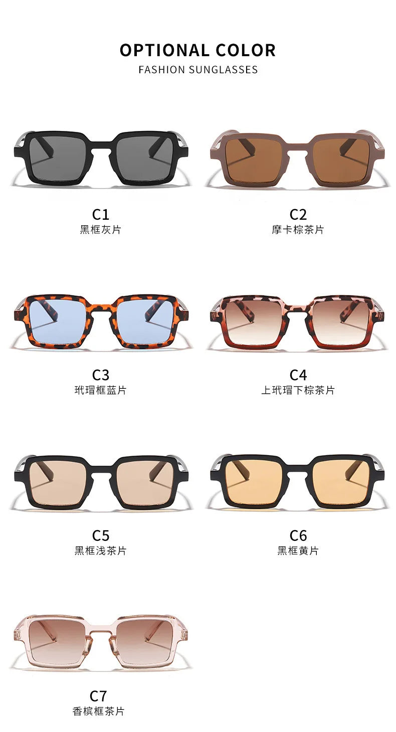 EJVS™  Vintage Square Sunglasses For Women Men Rectangle Sun Glasses Female Oval Eyewear Sunglasses for Male Female Eyeglasses