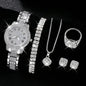 EJVS™  Full Diamond Roman Numerals Starry Charm Business Quartz Watch Set
