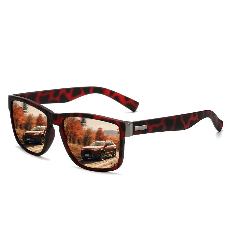 EJVS™  Fashion Vintage Eyewear ﻿Pattern Square  Sunglasses Men Women Fishing Driving Man Luxury Brand Designer Sun Glasses