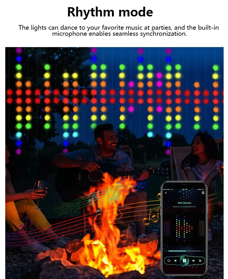 EJVS™  Dynamic DIY Bedroom Window Lights Decor APP Remote Control Music Sync