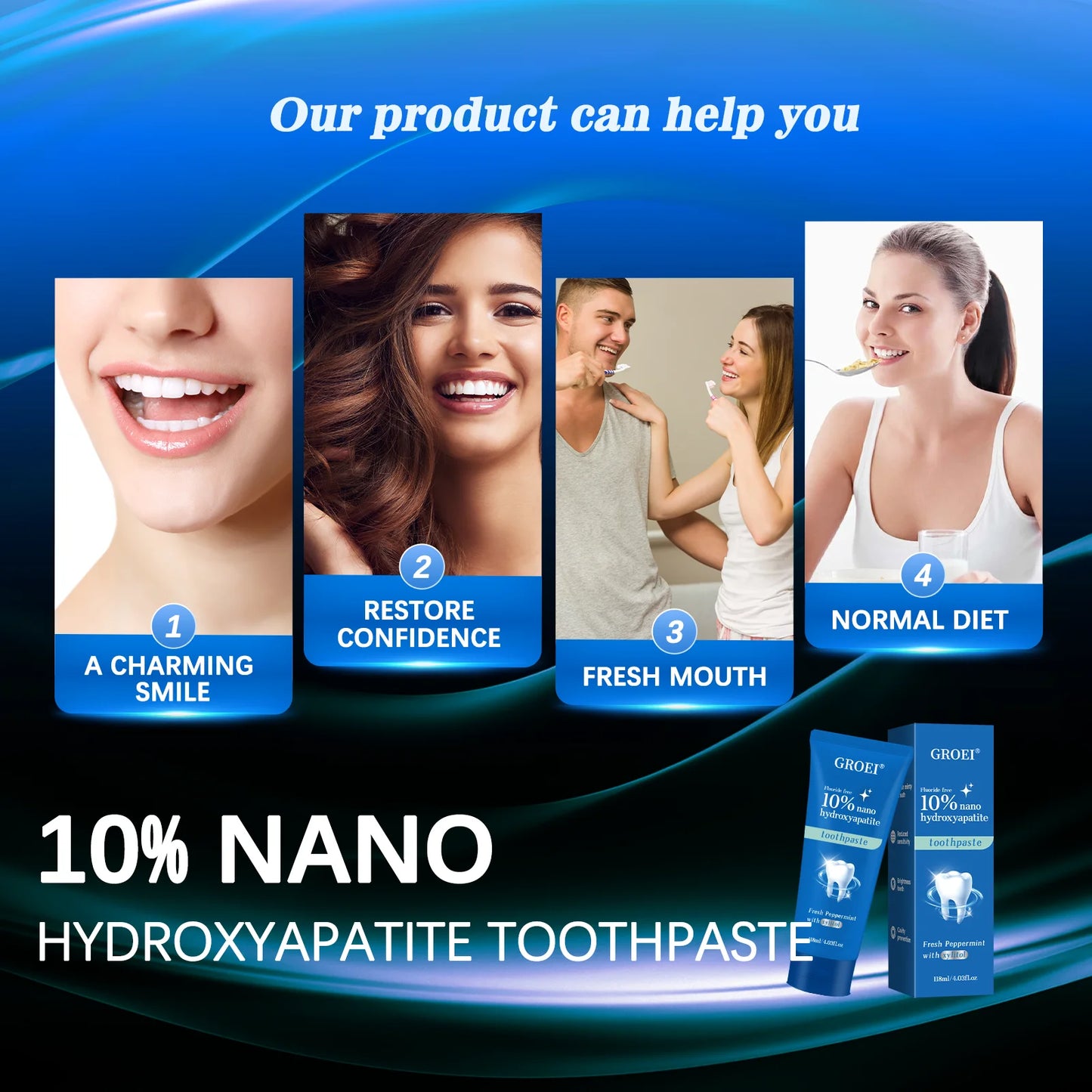 EJVS™  Hydroxyapatite Toothpaste Prevent Dental Cavities Stain Remover