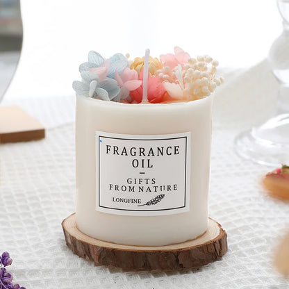 EJVS™ Scented Pillar Candles with Dried Flowers