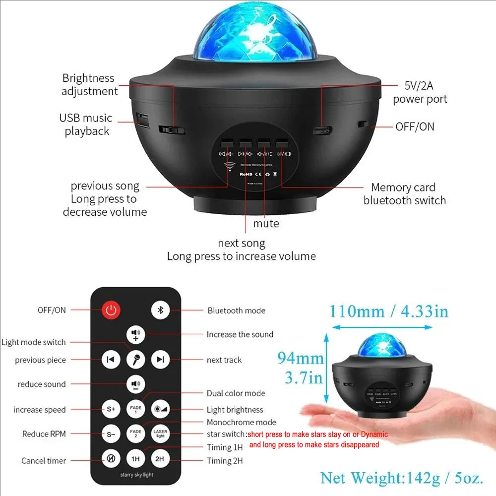 EJVS™ Galaxy Starry Projector Night Light