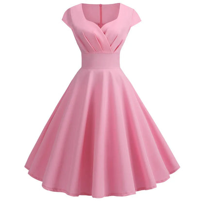 EJVS™ Retro Party Office Midi Dress