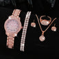 EJVS™  Full Diamond Roman Numerals Starry Charm Business Quartz Watch Set