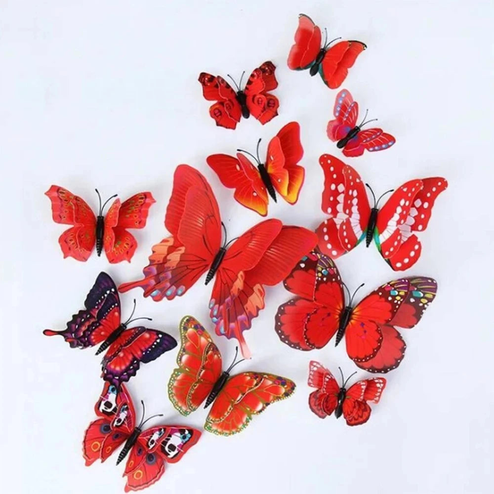 EJVS™  12Pcs 3D Colorful Butterfly Wall Stickers