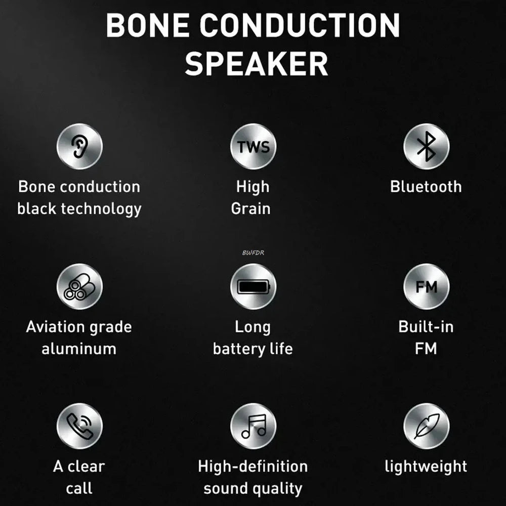 EJVS™  Bone Conduction Speaker Wireless Bluetooth - With Call FM Radio