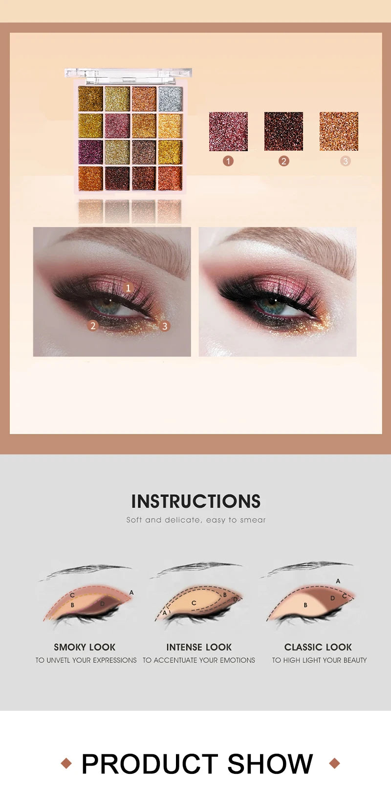EJVS™ 16 Colors Glitter Eyeshadow