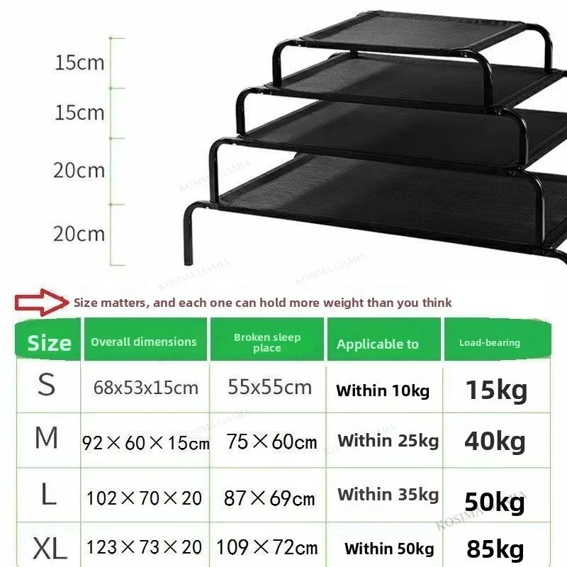 EJVS™  Breathable Dog Bed Summer Camping Cot for Large Dogs Elevated Pet Sleeping Kennel with Removable Washable Sofa Cushion Mat