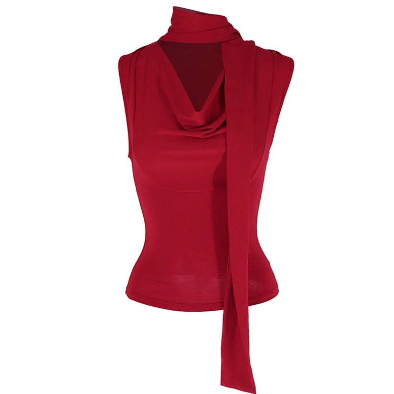 EJVS™  Women Sexy Sleeveless V-Neck Lady Top Fashion Bandage