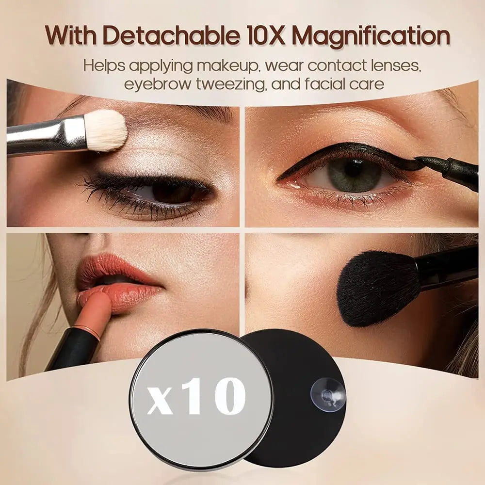 EJVS™ Arched LED Makeup Mirror – 10x Magnification