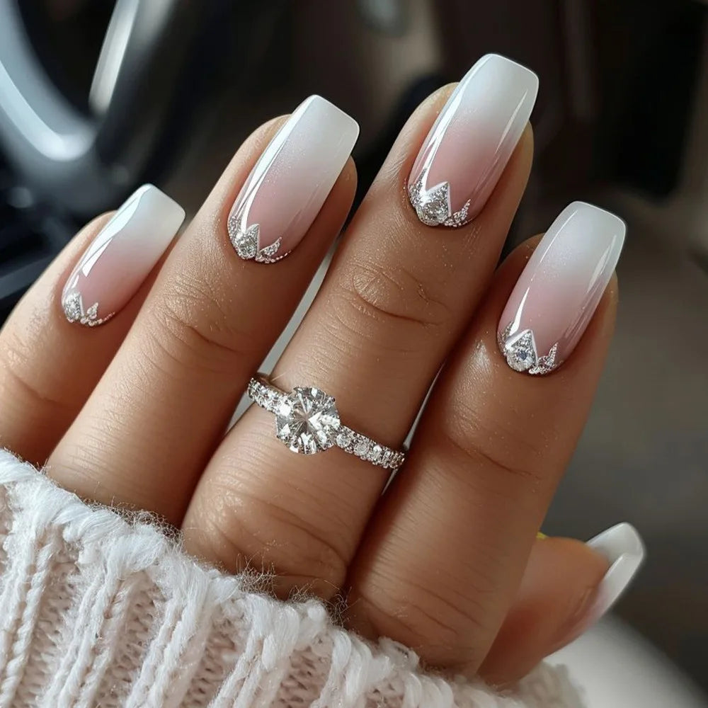 EJVS™  24Pcs Shimmery Manicure Tips