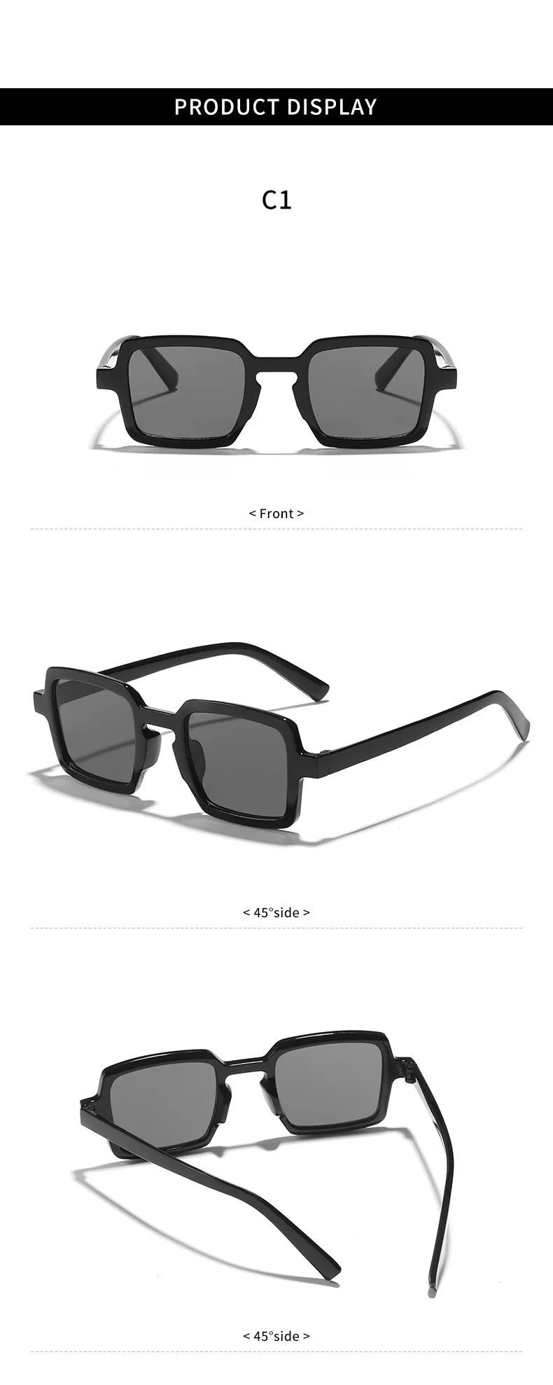 EJVS™  Vintage Square Sunglasses For Women Men Rectangle Sun Glasses Female Oval Eyewear Sunglasses for Male Female Eyeglasses