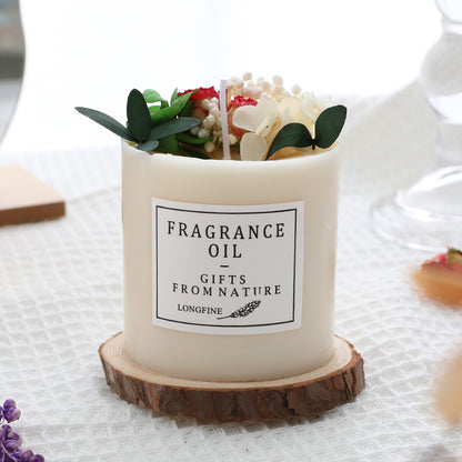 EJVS™ Scented Pillar Candles with Dried Flowers