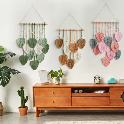 EJVS™ Leaf Macrame Wall Hanging Boho Woven