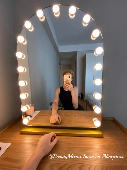 EJVS™ Arched LED Makeup Mirror – 10x Magnification