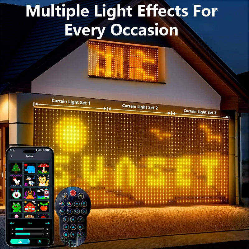 EJVS™  Dynamic DIY Bedroom Window Lights Decor APP Remote Control Music Sync