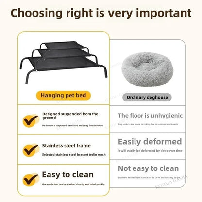 EJVS™  Breathable Dog Bed Summer Camping Cot for Large Dogs Elevated Pet Sleeping Kennel with Removable Washable Sofa Cushion Mat
