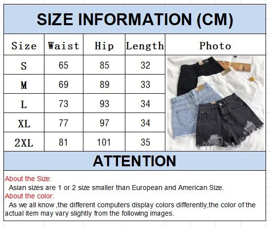 EJVS™  Korean Denim Shorts Hot Pants