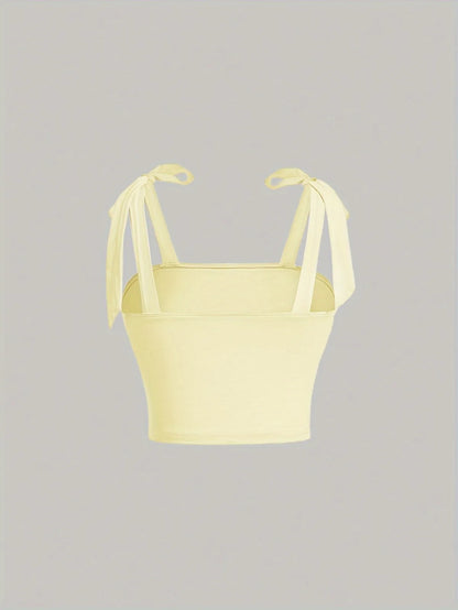 EJVS™ Tie Shoulder Ruched Crop Top