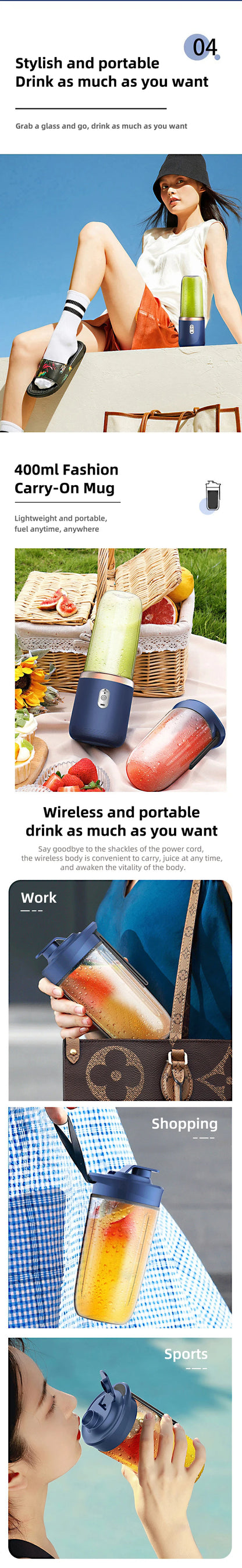EJVS™  Portable Multifunction Blender Food Processor