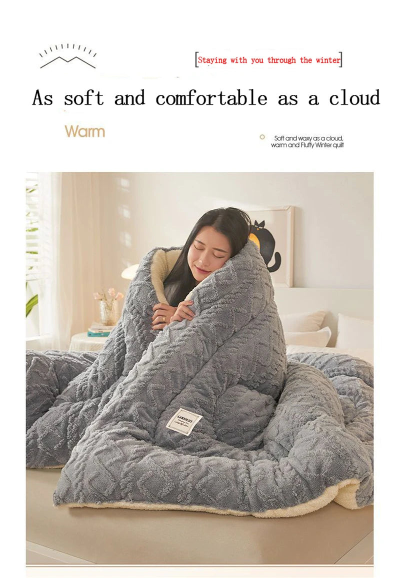 EJVS™ High End Thickened Winter Warm Blankets for Beds Artificial Lamb