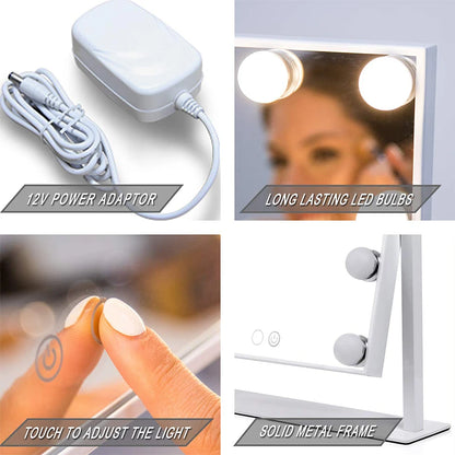 EJVS™ Arched LED Makeup Mirror – 10x Magnification